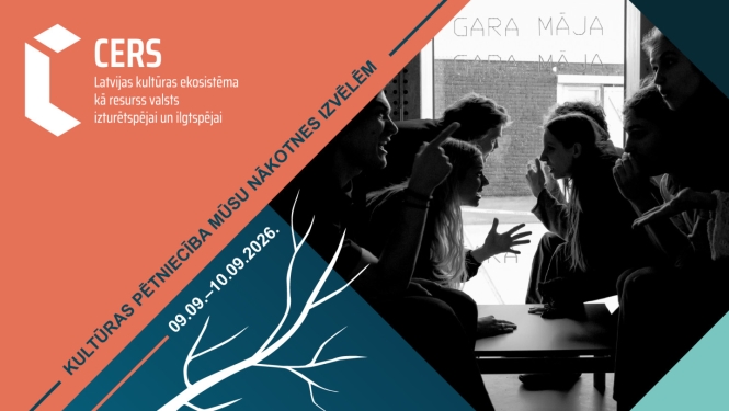 Valsts pētījumu programmas projekta "Latvijas kultūras ekosistēma kā resurss valsts izturētspējai un ilgtspējai" / CERS noslēguma konference “Kultūras pētniecība nākotnes izvēlēm” konferences afiša