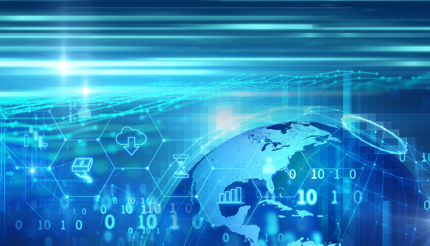 fintech icon on abstract financial technology background_Canva