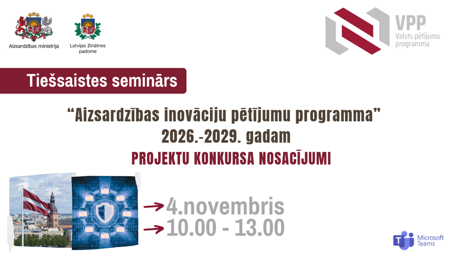 Tiešsaistes seminārs par aizsardzības inovāciju valsts pētījumu programmas konkursu