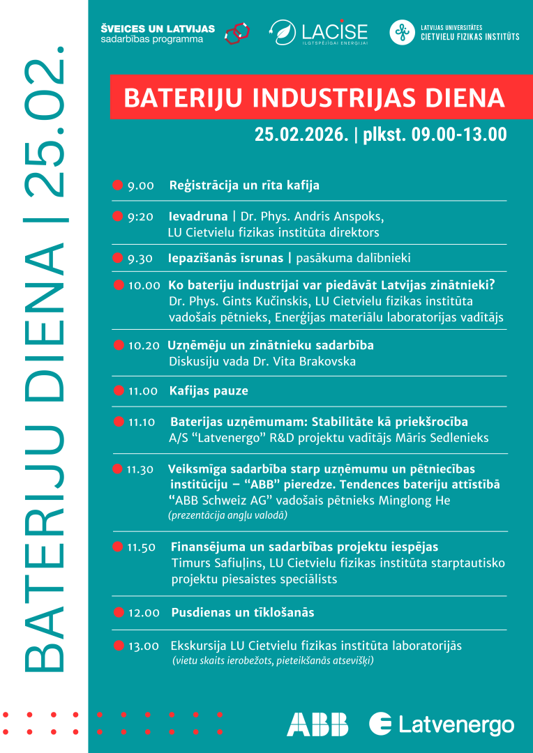 Bateriju dienas pasākuma programma