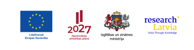 Logo rinda Eiropas Savienība, Nacionālais attīstības plāns, Izglītības un zinātnes ministrija, researchLatvia