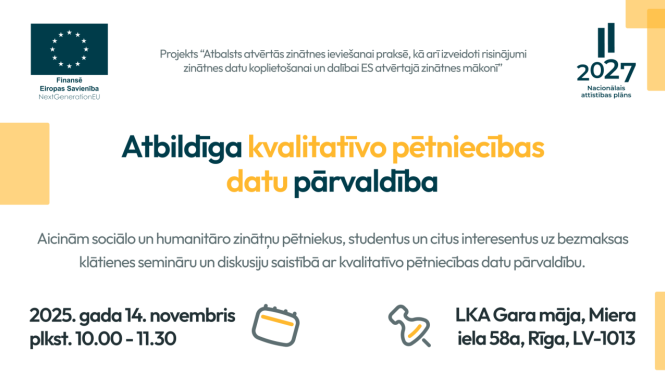 Seminārs par datu pārvaldību