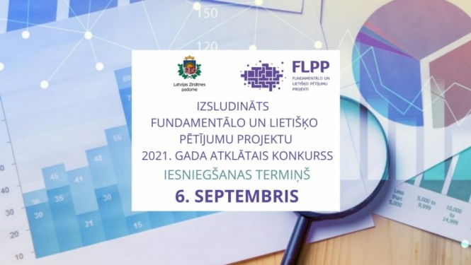 Latvijas Zinātnes padome izsludina fundamentālo un lietišķo pētījumu projektu 2021. gada atklāto konkursu.