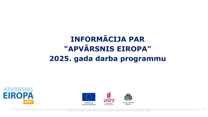 Informācija par Apvārsnis Eiropa 2025. gada darba programmu
