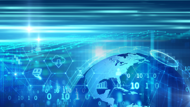 fintech icon on abstract financial technology background_Canva