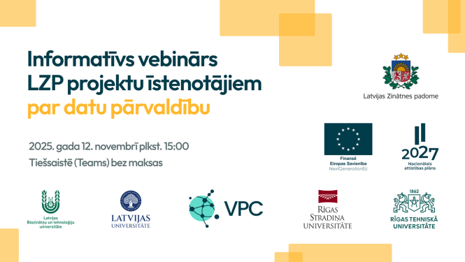 Informatīvs seminārs par datu pārvaldību