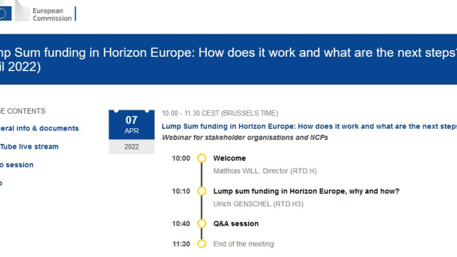 Eiropas Komisija rīko vebināru par vienreizējiem maksājumiem programmā Apvārsnis Eiropa