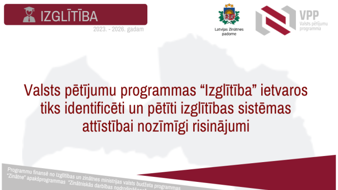 Valsts pētījumu programmas Izglītībā apstiprināto projektu informācijas pieteikums