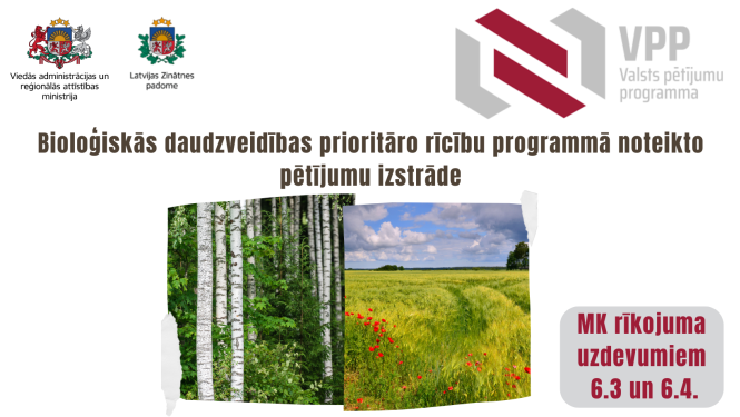 VARAM valsts pētījumu programma DABA (6.3, un  6.4. uzdevums)