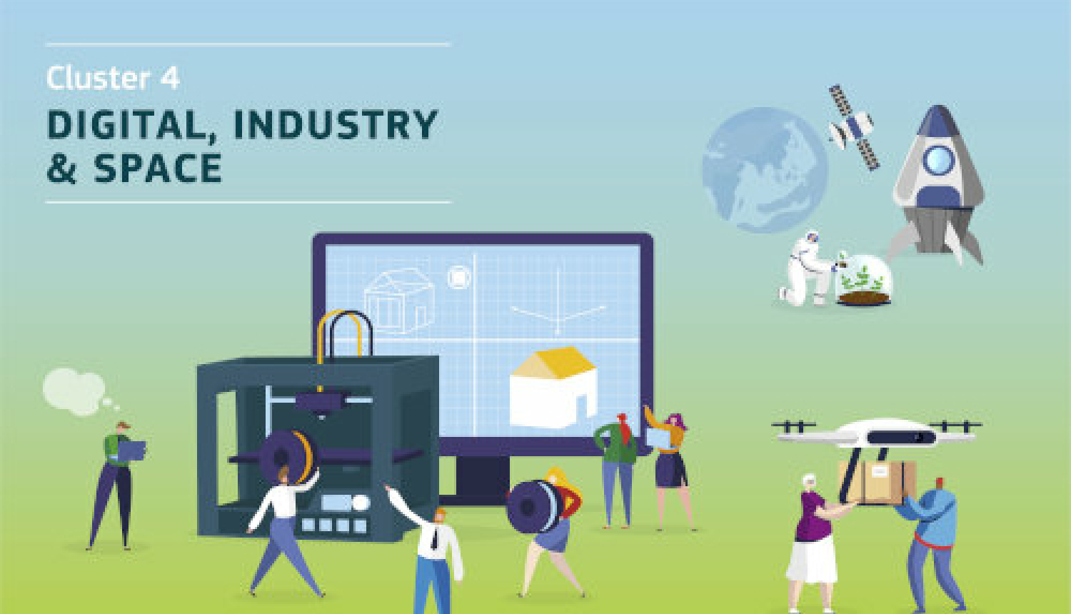 Informācija par pasākumiem 4.klasterī “Digitālā joma, rūpniecība un kosmoss”