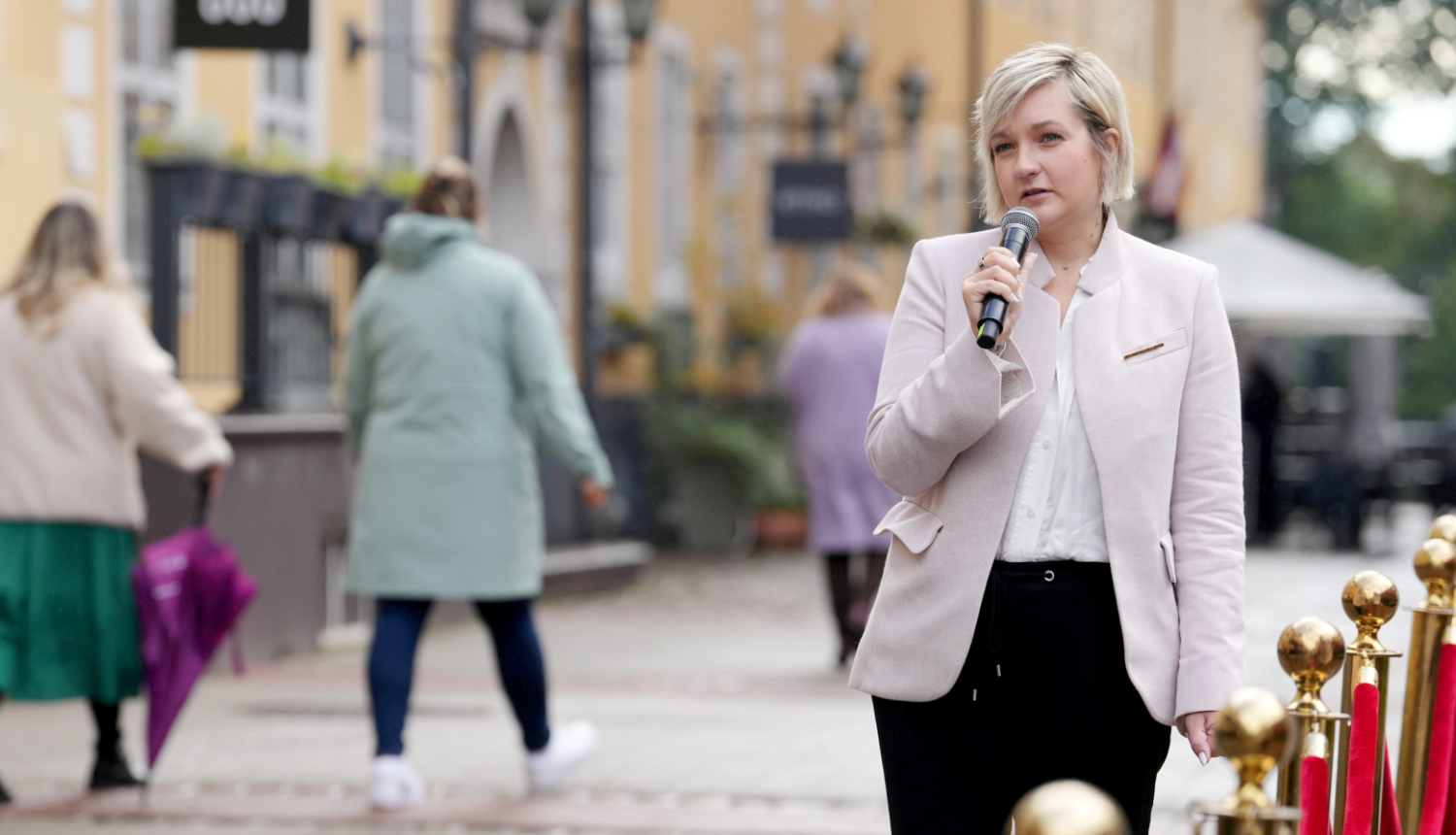 LZP direktore Lauma Muižniece Zinātnes ielas atklāšanas pasākumā