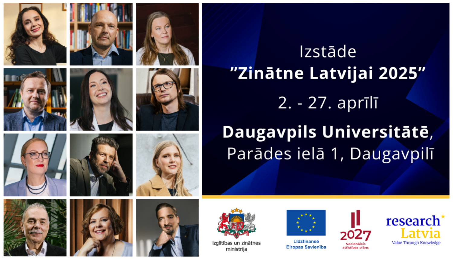 Zinātne Latvijai izstādes Daugavpils Universitātē plakāts 