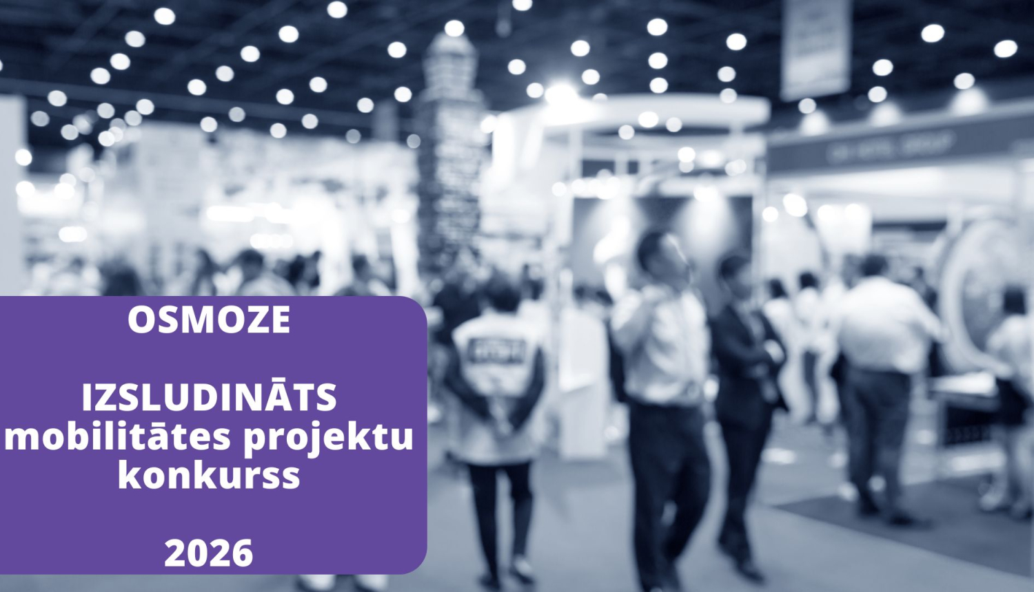 Izsludināts OSMOZE konkurss. Fonā miglaini cilvēku tēli konferenču telpā