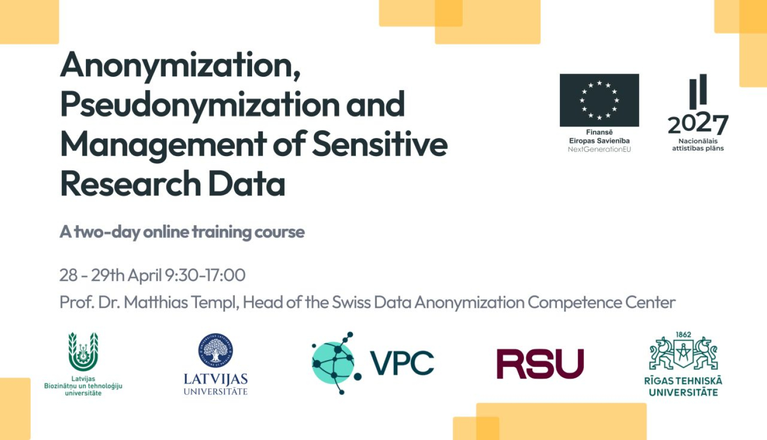 Datu anonimizācijas seminārs