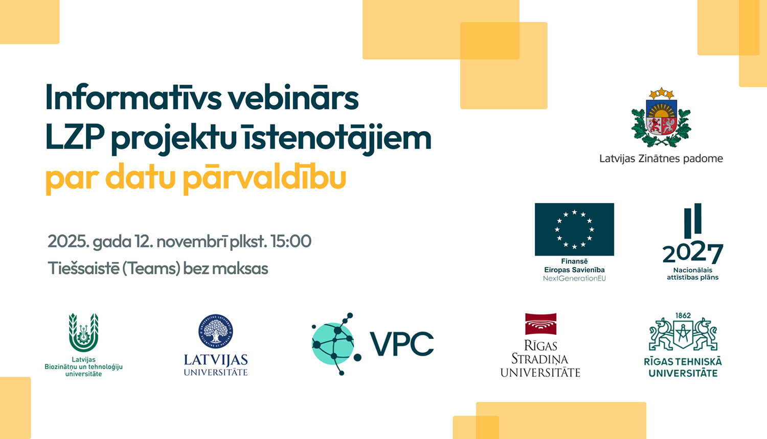 Informatīvs seminārs par datu pārvaldību