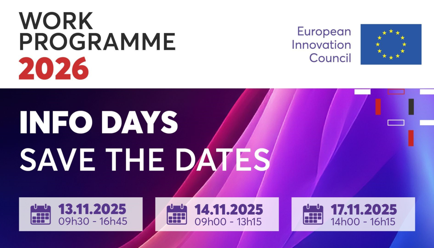 Informācijas dienas par Eiropas Inovācijas padomes 2026. gada darba programmu