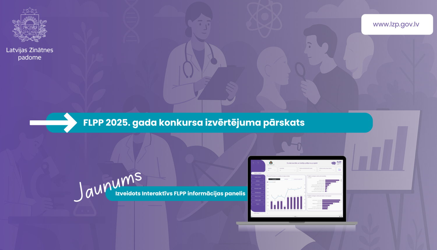FLPP 2025. gada pārskats un informāciaj ar vizualizāciju, kurā redzams jaunais FLPP interaktīvais infopanelis