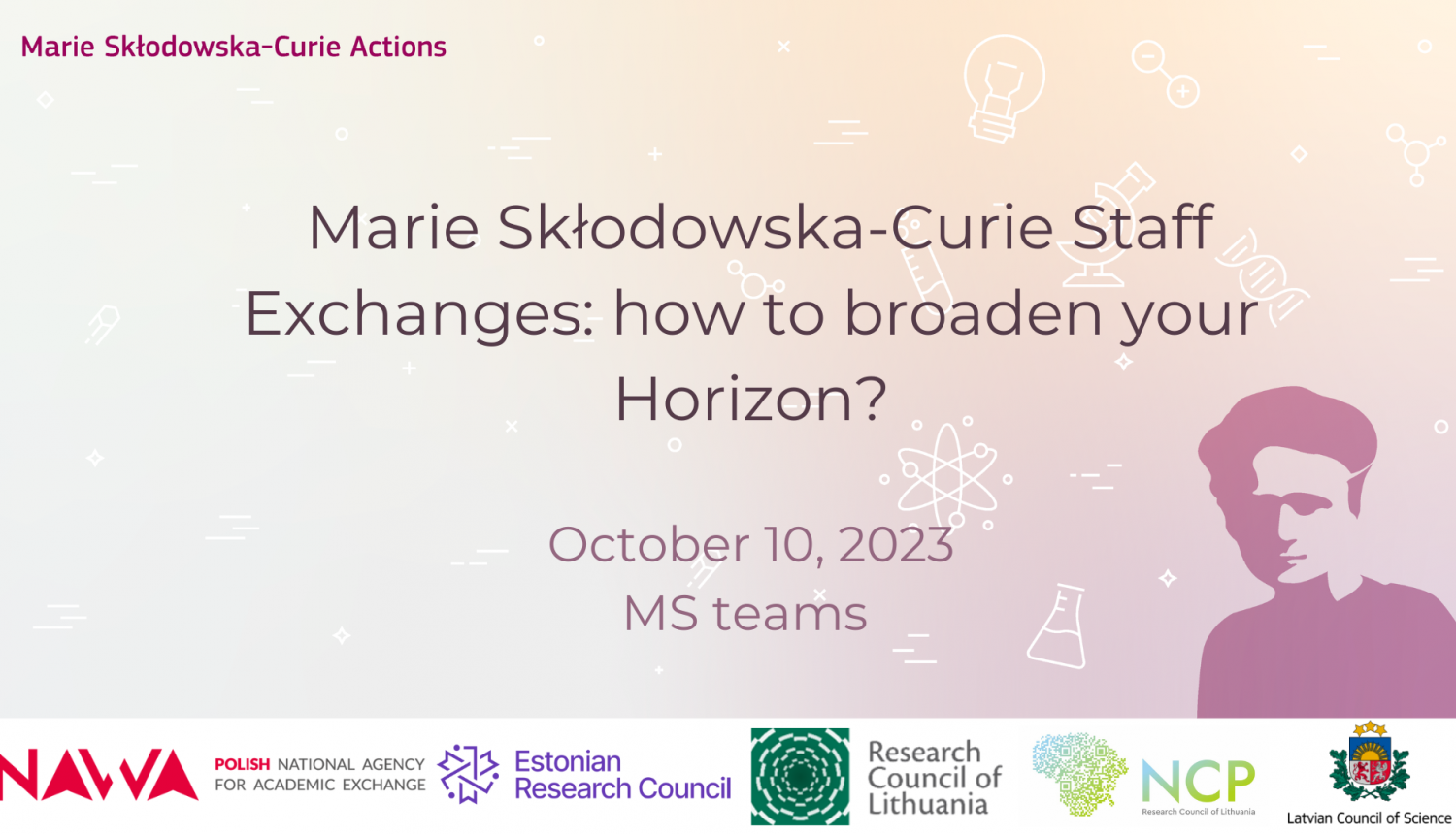 programmas “Apvārsnis Eiropa” Marijas Sklodovskas Kirī aktivitāšu (MSCA) darbinieku apmaiņas (Staff Exchange)