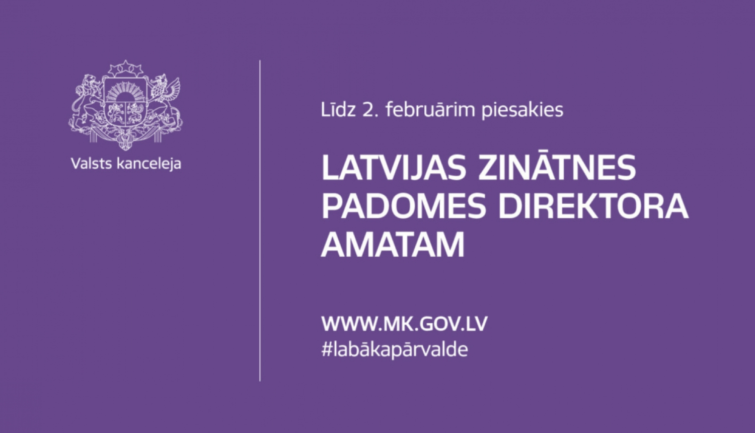 Aicinām pieteikties konkursā uz Latvijas Zinātnes padomes direktora amatu