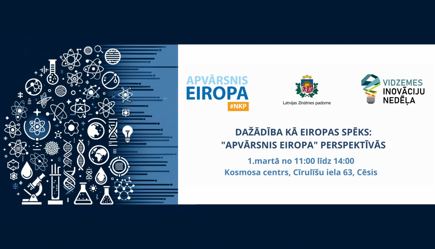 Latvijas Zinātnes padomes Apvārsnis Eiropa Nacionālā kontaktpunkts 1. martā laipni aicina uz semināru “Dažādība kā Eiropas spēks: Apvārsnis Eiropa perspektīvās